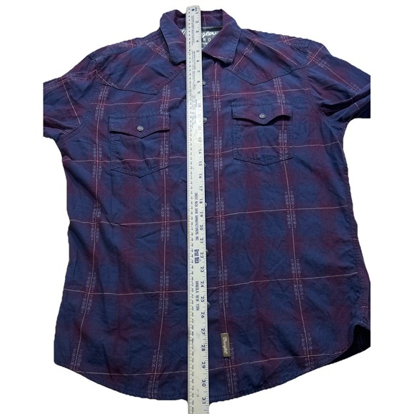 Wrangle Retro Blue Pearl Snaps Long‎ Sleeve, Double Pocket, Medium - Picture 7 of 11